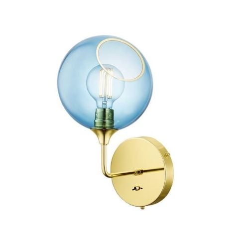 Design By Us Ballroom The Wall Short H: 37 cm - Blue Sky/Gold OUTLET