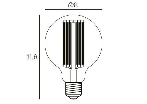 Design By Us Kugelbirne Ø8 cm E27 3,5 W LED dimmbar H: 11,8 cm – Warmweiß