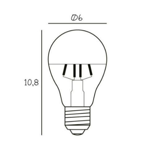 Design By Us Arbitrary Glühbirne Ø60 Crown E27 3,5W LED Dimmbar H: 10,8 cm - Silber