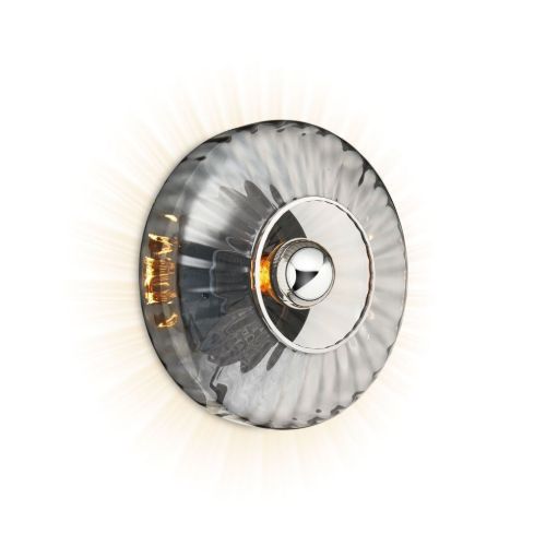 Design By Us New Wave Optic Wand Ø: 26 cm – Rauch/Schwarz