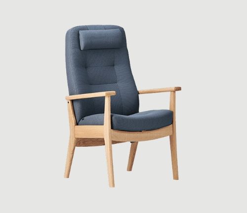 Farstrup Plus 5920 Sessel SH: 47 cm – Eiche/Staubblau – Cura 66160