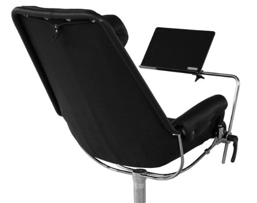 Bruno Mathsson Mi 466 Jetson 66 Sessel inkl. Lesetisch SH: 32 cm – Schwarzes Leder/verchromter Stahl