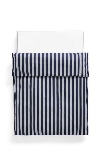 HAY Été Duvet Cover 200x200 cm - Midnight Blue and Light Grey
