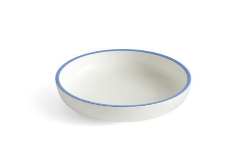 HAY Sobremesa Serving Bowl L Ø: 25 cm - White w. Blue Rim