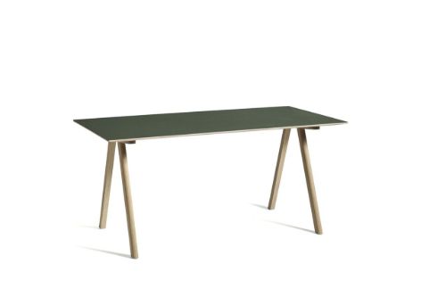HAY CPH 10 Desk 160x80x74 cm - Lacquered Solid Oak/Green Linoleum