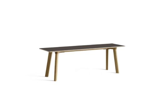 HAY CPH Deux 215 Bench 140x35x45 cm - Lacquered Solid Oak/Stone Grey Laminate