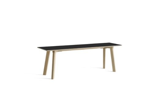 HAY CPH Deux 215 Bench 140x35x45 cm - Untreated Solid Beech/Ink Black Laminate