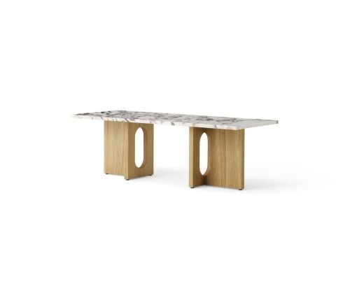 Audo Copenhagen Androgyne Loungetisch 120x45 cm – Eiche Natur / Calacatta Viola