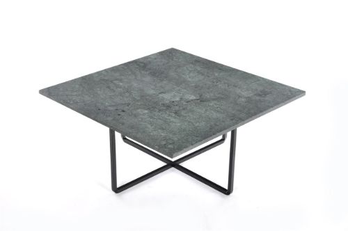 OX Denmarq NINETY MEDIUM Table 80x80x35 cm - Black Powder Coated Steel/Green Indio