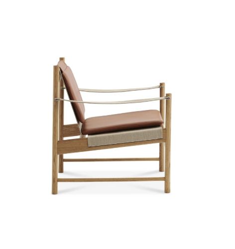 Brdr. Krüger HB Lounge Chair SH: 56,6 cm – Geölte Eiche/cognacfarbenes Leder