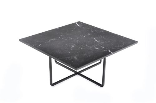 OX Denmarq NINETY MEDIUM Table 80x80x35 cm - Black Powder Coated Steel/Black Marquina