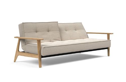 Innovation Living Splitback Frej Schlafsofa L: 232 – Schwarze Eiche/Twist Granit
