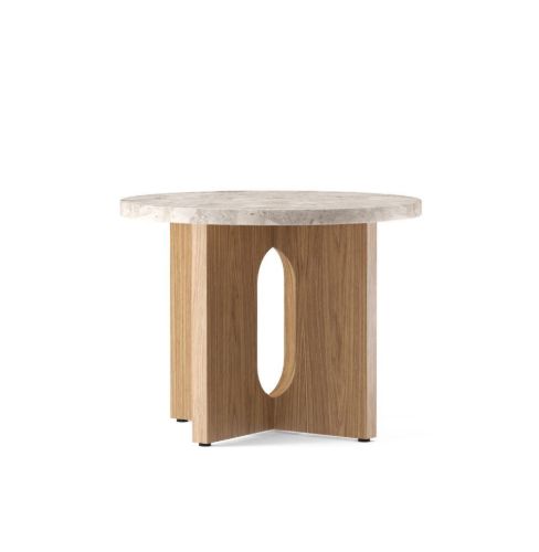 Audo Copenhagen Androgynous Beistelltisch Ø: 50 cm – Eiche Natur/Kunis Breccia