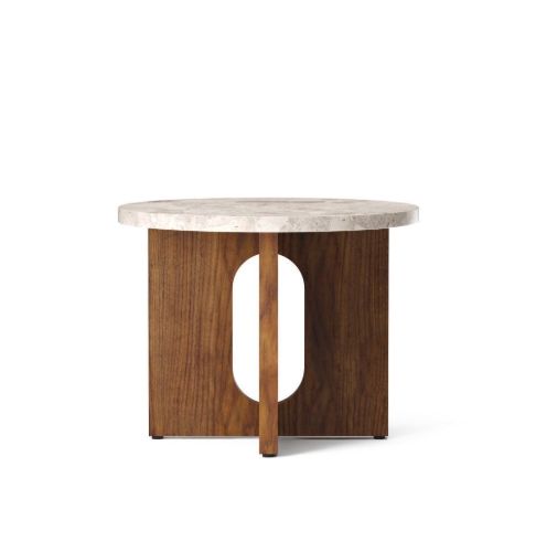 Audo Copenhagen Androgyne Side Table Ø: 50 cm - Walnut/Kunis Breccia