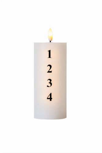 Sirius Sille Advent Candle H: 15 cm - Hvid/Sort