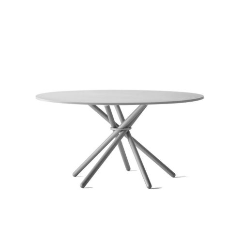 Eberhart Furniture Hector Dining Table Ø: 140 cm - Light Concrete/Light Grey Metal