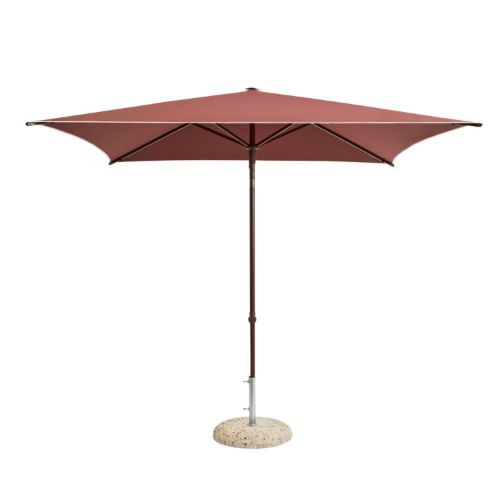 HAY Terrazza Parasol Firkantet 240x240 cm - Off-White/Burgundy