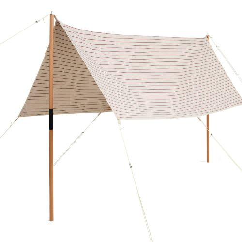 HAY Outdoor Market Canopy B: 300 cm - Beige/Red Stripe 