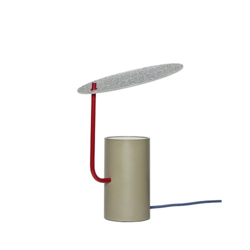 Hübsch Disc Bordlampe H: 35 cm - Khaki/Rød/Tekstureret OUTLET