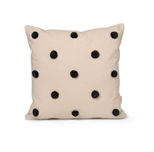Udgået hos lev. Ferm Living Dot Tufted Cushion 48x48 cm - Sand Black OUTLET