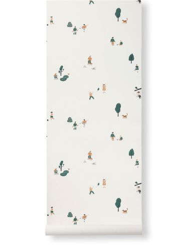 Ferm Living The Park Wallpaper L: 10 m - Off White OUTLET