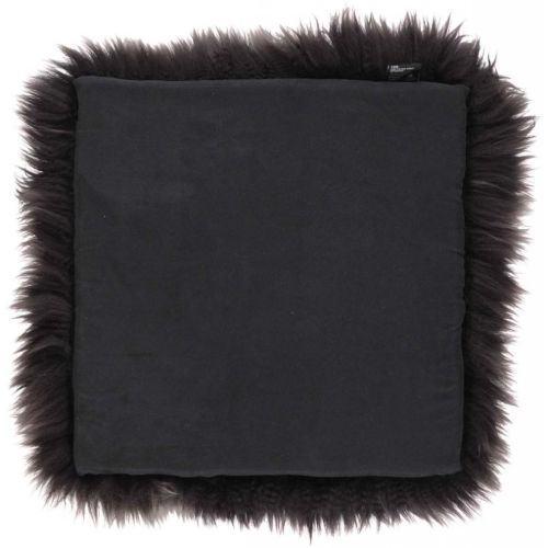 Natures Collection Sitzbezug aus neuseeländischem Schaffell, langer Wolle, quadratisch, 37 x 37 cm – Walnuss