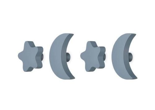 Nofred Kids Stars & Moons Hooks H: 3,4 cm - Blue OUTLET