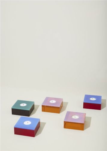 Hübsch Flux Kerzenständer 10x10 - Braun/Grün OUTLET