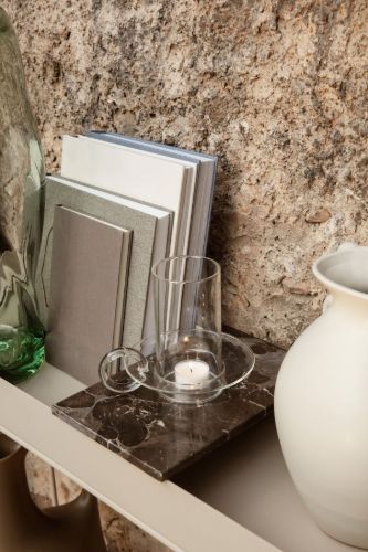 Ferm Living Tablett für Pflanzkasten Marmor D: 17 cm - Dunkelbraun OUTLET
