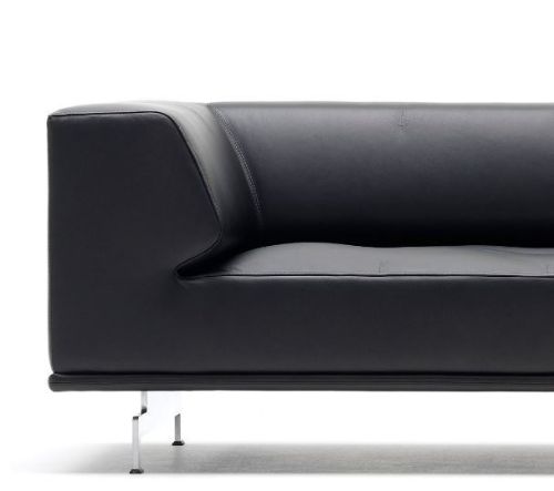 Fredericia Furniture 4511 Delphi 3 Pers. Sofa L: 240 cm – Schwarzes Leder/Aluminium – Kampagne