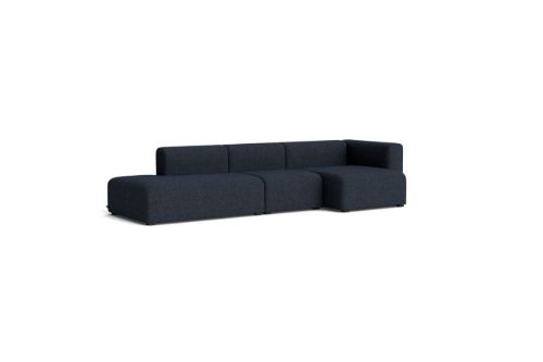HAY Mags 3 Seater Combination 4 L: 321 cm - Right End - Fairway Dark Blue 308-288/Black Stained Beech