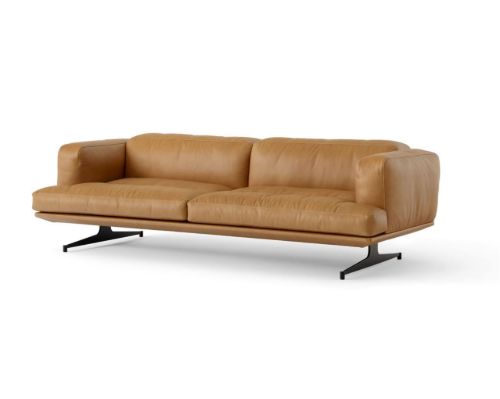 &Tradition Inland AV23 3-Sitzer-Sofa SH: 40 cm – Edles cognacfarbenes Leder