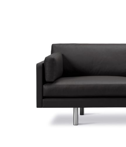 Erik Jørgensen EJ220 2062 2 Pers. Sofa 100 L: 212 cm – Schwarzes Omni-Leder/Chrom