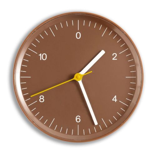 HAY Wall Clock Ø: 26,5 cm - Recycled Aluminium/Brown