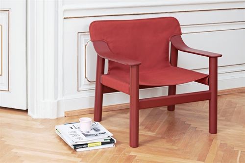 HAY Bernard Loungesessel SH: 40 cm – Eiche Massive Eiche lackiert/roh