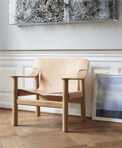 HAY Bernard Loungesessel SH: 40 cm – Eiche massiv lackiert/Natur