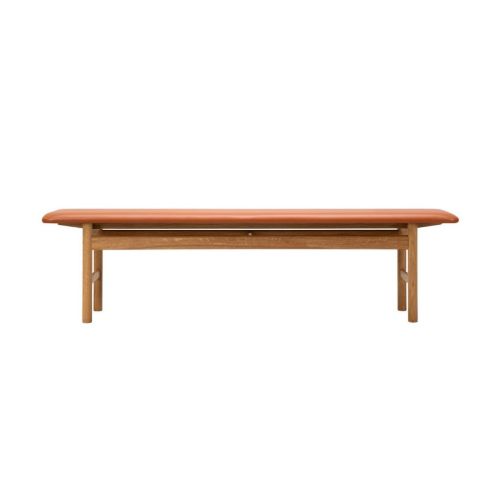 Fredericia Furniture 3172 Mogensen Sædepolstret Bænk L: 171,5 cm - Cognac Omni Læder/Olieret Eg