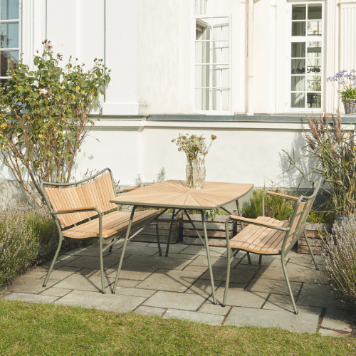 Mandalay Marguerit Gartenbank L: 143 cm - Teak/Olivgrün