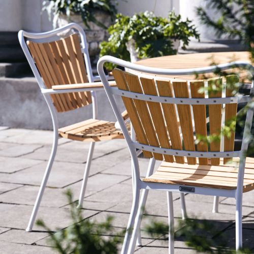 Mandalay Marguerit Gartenstuhl, Höhe: 83 cm – Teak/Weiß