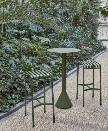 HAY Palissade Cone Tisch hoch Ø: 60 cm – Olive