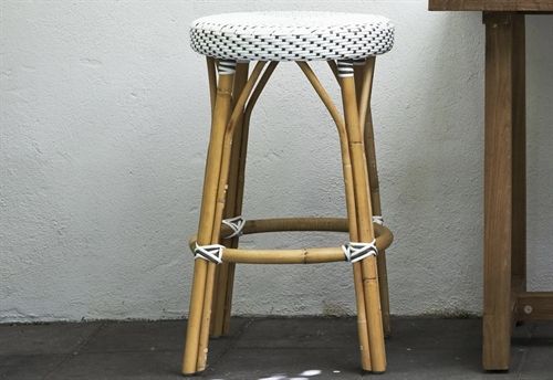 Sika-Design Simone Counterstol H: 68 cm - Weiß m. Cappuchino Dot