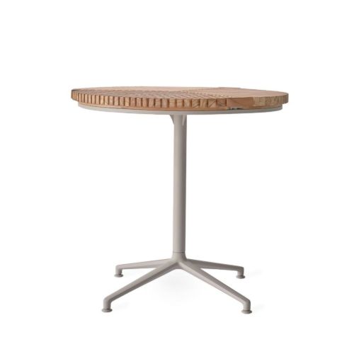 Vipp 717 Open-Air Café Table Ø: 75 cm - Teak/Pulverlakeret Aluminium