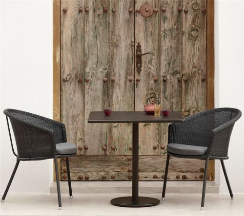 Cane-line Outdoor Go Cafétisch 75x75 cm - Lavagrau/Aluminium