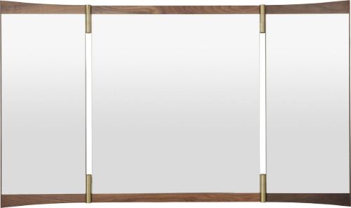 GUBI Vanity Wall Mirror 3 116,6x69 cm - American Oiled Walnut/Brass