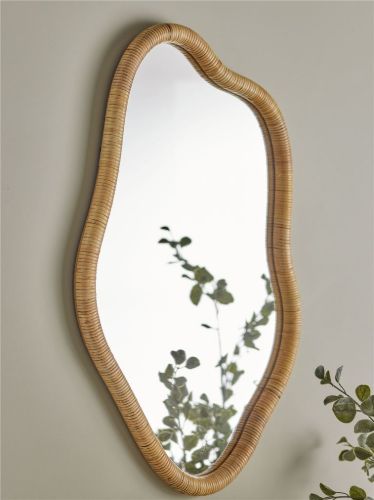 Bloomingville Ashlie Wandspiegel 50x80 cm - Natur/Rattan