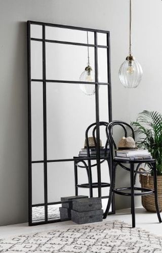 Nordal Spirit Eisen-Wandspiegel 204 x 102 cm – Schwarz