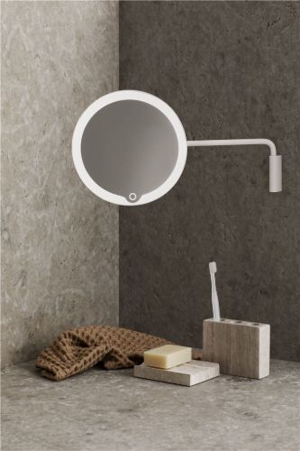 Blomus Modo LED-Kosmetikspiegel zur Wandmontage, L: 30,5 cm – Schwarz
