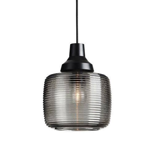 Design By Us New Wave Stripe Pendant Ø: 21 cm - Smoke/Black