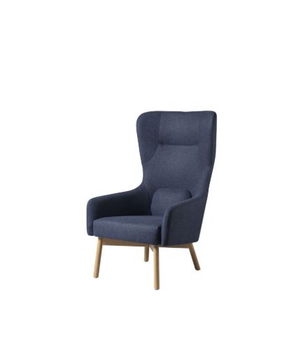 FDB Furniture L35 Gejsa Ohrensessel, H: 110,5 cm, Eiche/36 Blau