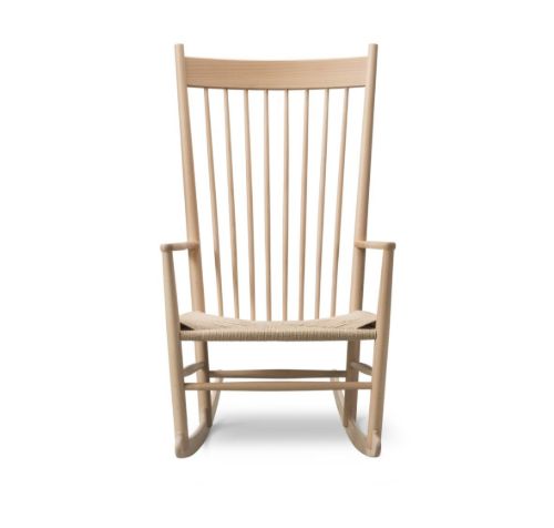 Fredericia Furniture 16000 J16 Wegner Schaukelstuhl SH: 42 cm – Eiche geseift/Naturgeflecht